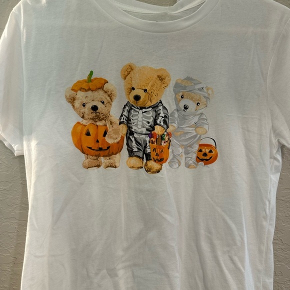 TIKTOK VIRAL HALLOWEEN CREEPY CRITTERS TEDDY BEAR  T SHIRT MEDIUM - Picture 1 of 4